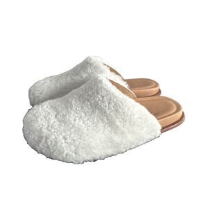 Anthropologie x Wal & Pai Ogden Shearling Leather Mule Clogs Slides Size 7.5